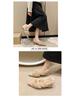 Women's Chunky Heel Suede Pointed Toe Low-Cut Furry Cotton Shoes for Autumn/Winter
