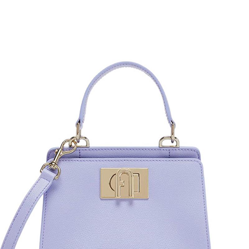 New Furla 1927 Collection Leather Tote Bag, Shopping Bag, Shoulder Bag, Crossbody Bag, Handbag Mini Women's Light Purple WB00677-ARE000-LLA00