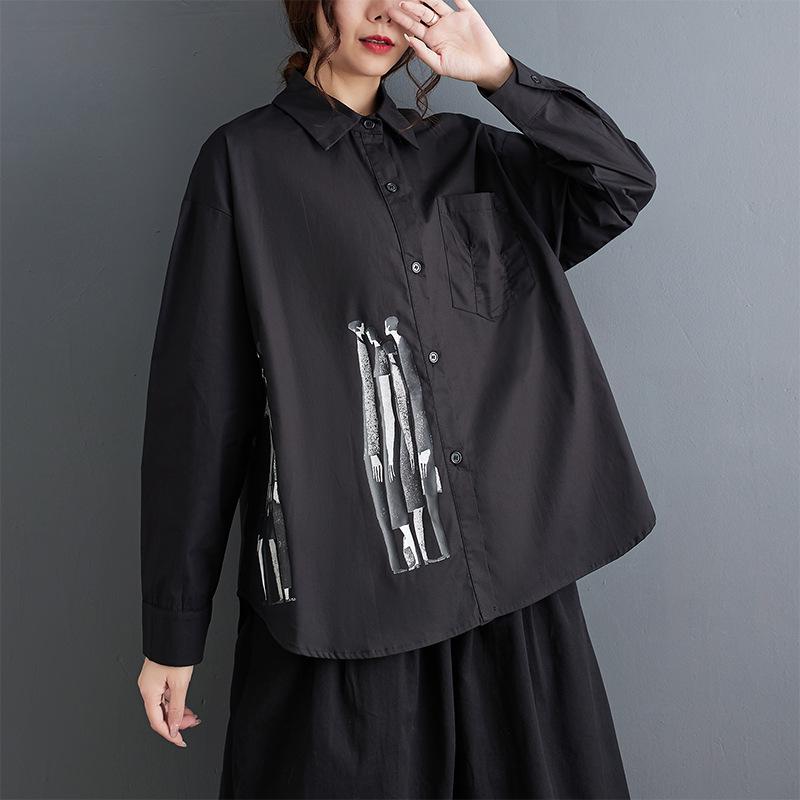 DIMANAF 2024 Plus Size New Spring.Style Blouse Vintage Retro Design Short Sleeve Casual Shirt Women Loose Shirt Geometric Print Half Sleeves Shirt