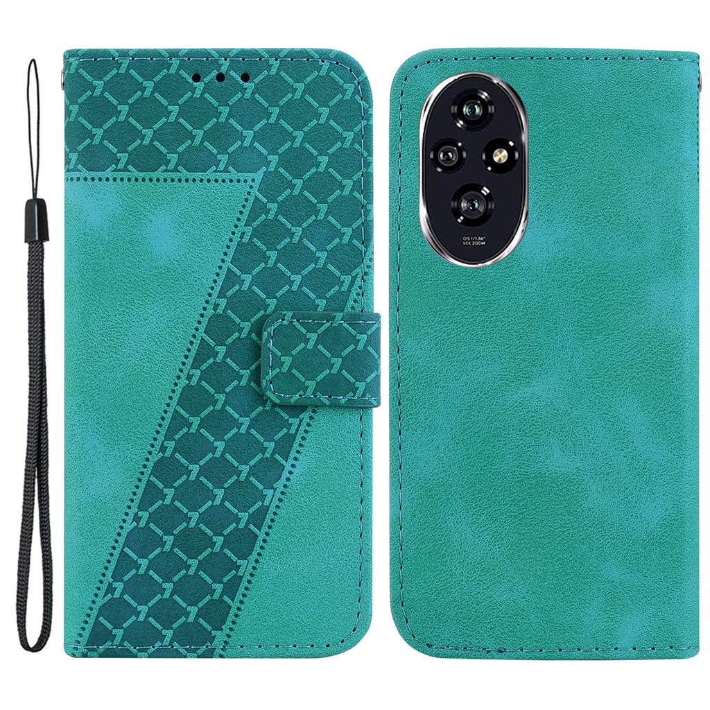 For Honor 200 5G Stand Case Pattern Imprint Leather Wallet Phone Cover with Strap
