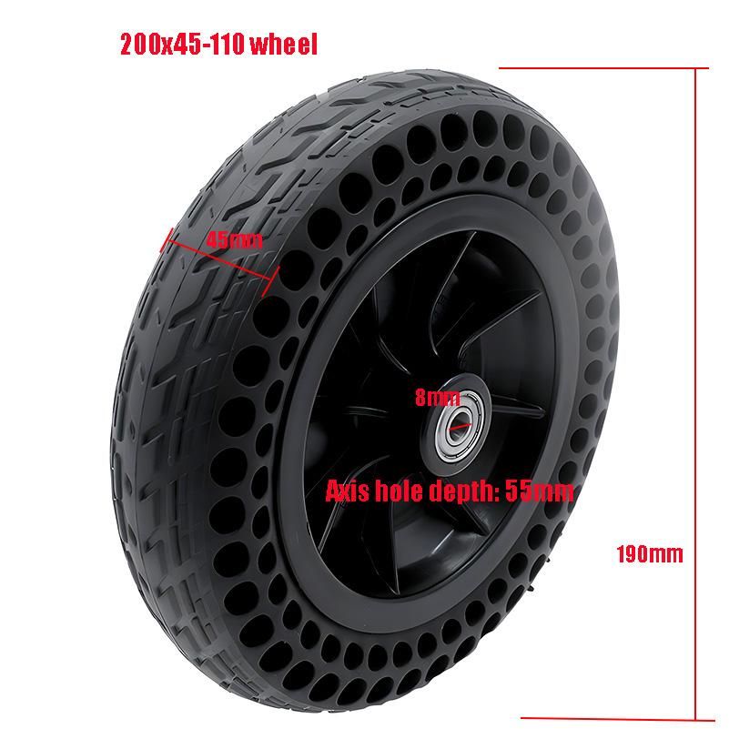 8 Inch 8X2 Solid Tyre with Plastic Hub 200x50 200x45-110 for Electric Scooter Wheelchair No Inflation Part Whole Wheel Durable