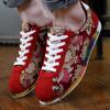 Fashion Suede Running Shoes Men Lightwight Hiphop Men 'S Jogging Shoes Flowers Printing Embroidery Chinese Shoes Chaussures Homme