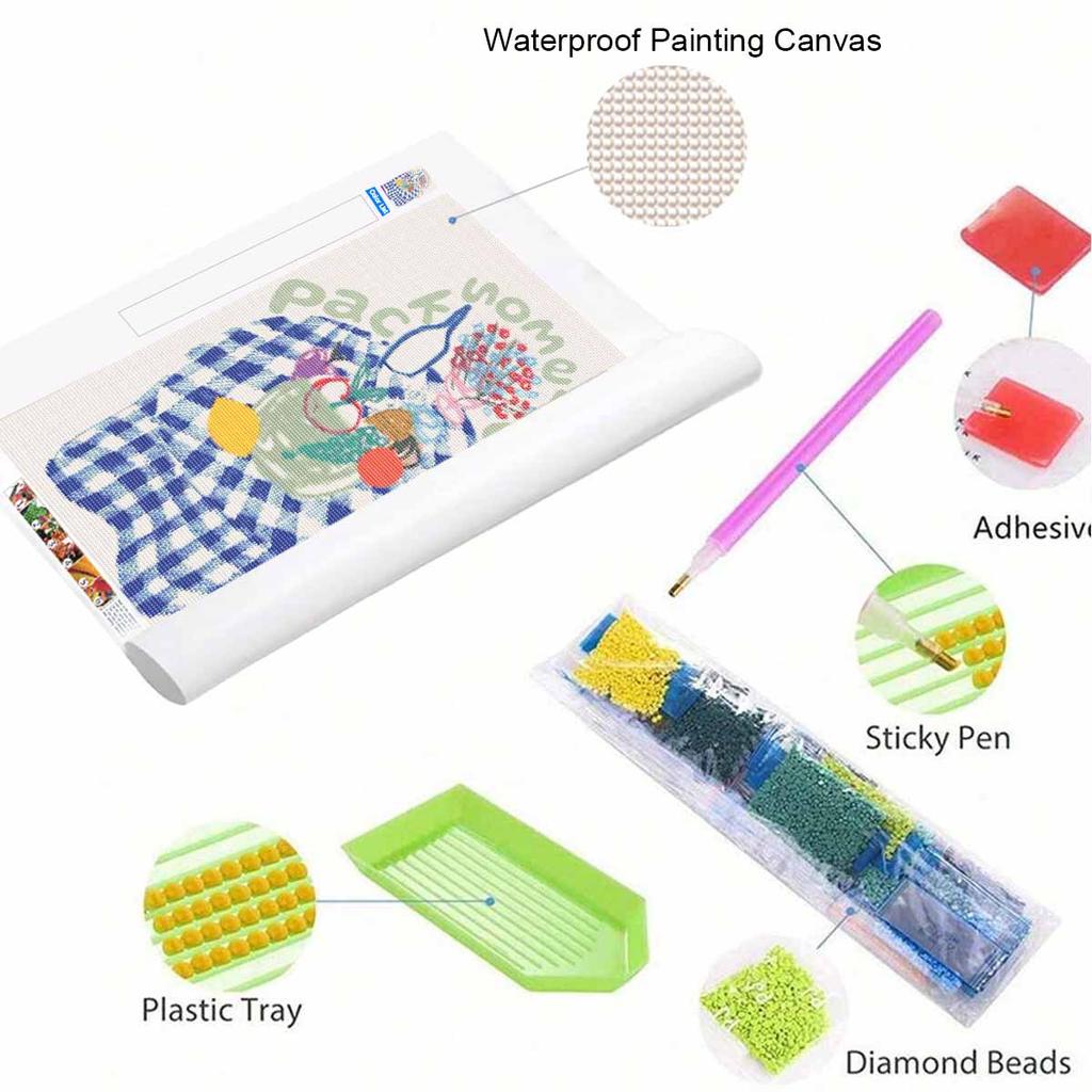 DIY Full Drill Diamond Painting Kit Pack Some Luck Fruit Basket Pattern Creative Handmade Canvas Art for Wall Home Decoration