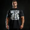 Muscle Man Black Cotton TShirt Athletic Streetwear Fitness Gym - Men's Summer Cotton Graphic Tee