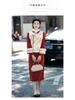 Two-Piece Retro Red Long Sleeve Qipao Vest Set - Slimming Autumn & Winter Women's Fashion