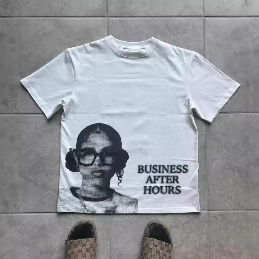 2025 Summer Latest European and American Y2k Hip-hop Character Printed T-shirt Women's Retro Street Casual Short-sleeved Top
