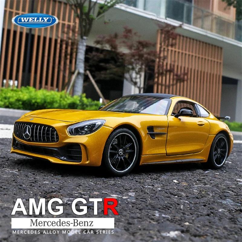 Welly 1/36 Mercedes-Benz AMG GT R Alloy Sports Car Model Diecast Metal Toy Vehicle Car Model Simulation Collection Children Gift
