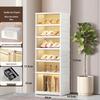 Transparent Plastic Foldable Shoe Storage Box - No-Installation Dustproof Shoe Cabinet & Movable Rack.