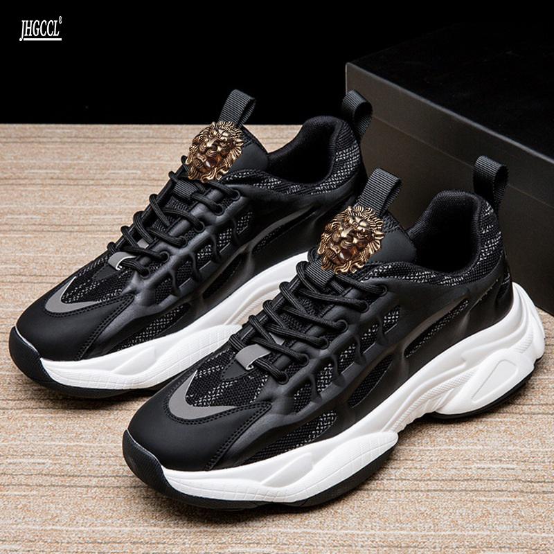 

New men s shoes High top casual shoes Air cushion shoes mid-tube soft soled shoes High quality sports shoes 44 чёрный
