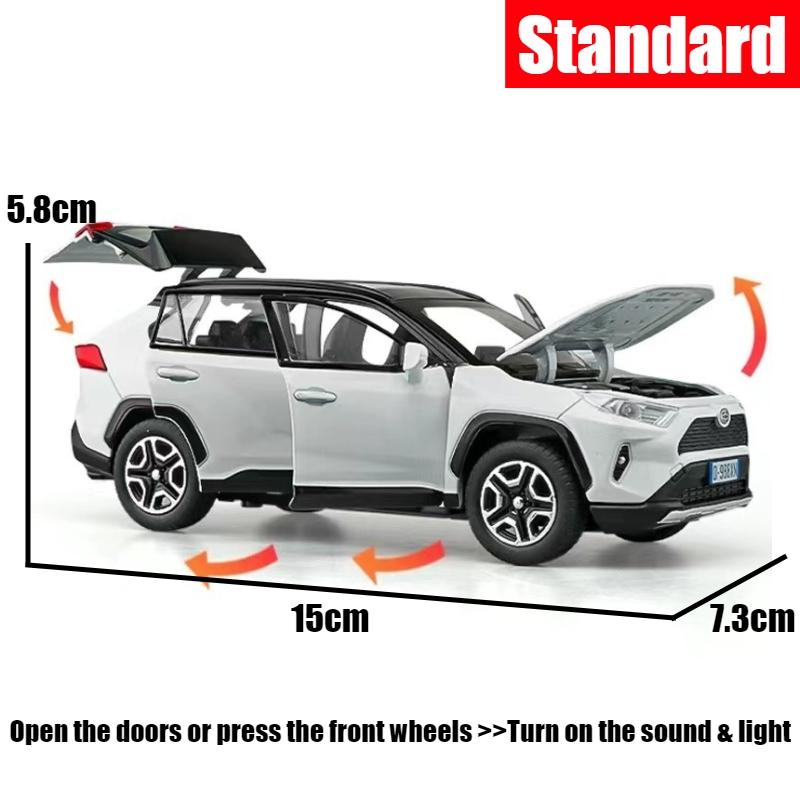 1/32 Toyota RAV4 SUV Terénní Hračka Auto, JKM Kovový Odlévaný Model Zvuk & Světlo Otevíratelné Dveře Vzdělávací Kolekce Dárek pro Chlapce