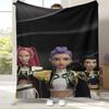 Manta de Franela K-Pop Demon Hunters Golden Saja Boys, Manta de Felpa Ultra Suave y Cálida para Hogar Dormitorio Cama Sofá Oficina Picnic