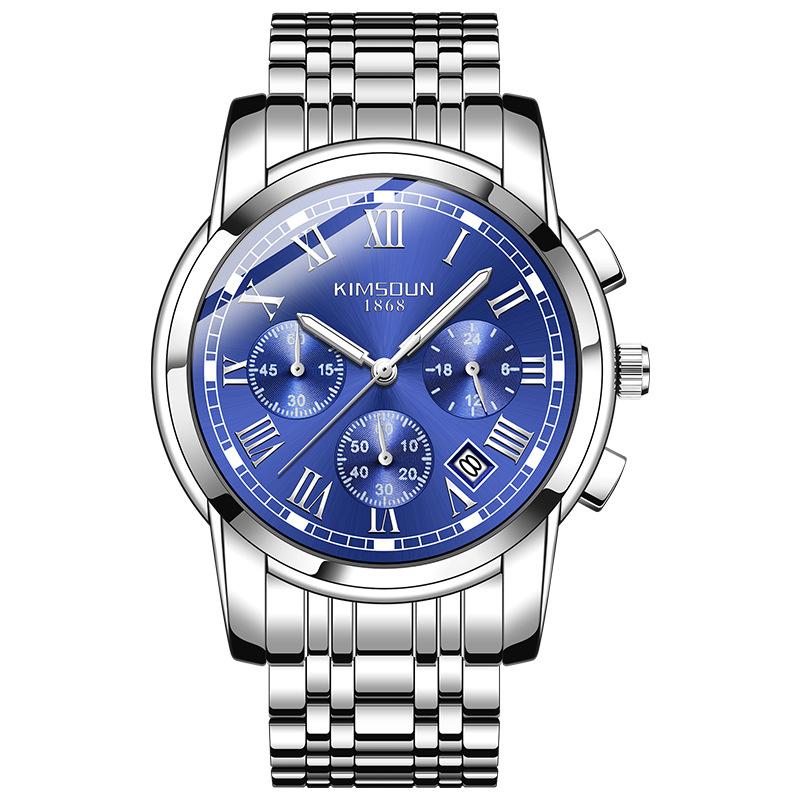 KIMSDUN Herrenuhren Luxus Original Quarz Uhr für Mann Wasserdicht Leuchtend Datum Edelstahl Chronograph Mode