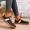 Women Sneakers Classic Spliced German Trainer Shoes Flat Sneakers Spring Autumn New Casual Lace-Up Sporty Shoes For Women