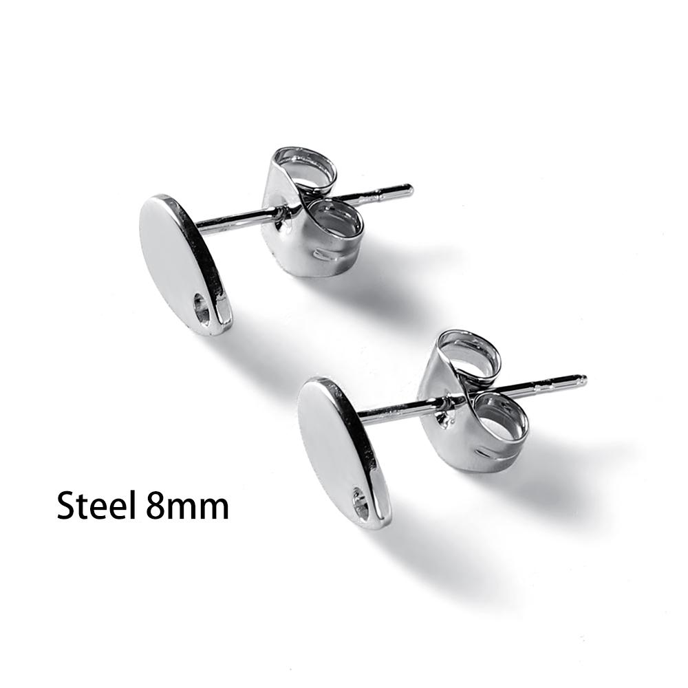 10Pcs Gold Color Stainless Steel Love Heart Ear Studs Earring Stud Pins Base for DIY Earrings Base Jewelry Making Accessories