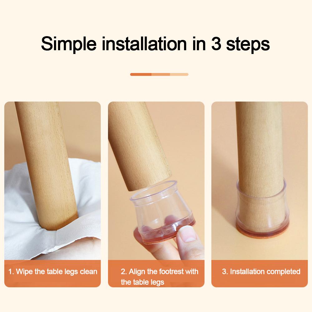 8pcs/Set Round Chair Leg Cover Silent Silicone Chair Foot Pads Wear-resistant Elastic Chair Leg Floor Protector