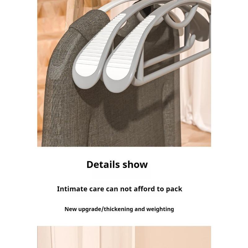 10pcs Household Non-slip Hanger, Thick And Wide Shoulder Plastic Drying Rack, Used To Hang Clothes