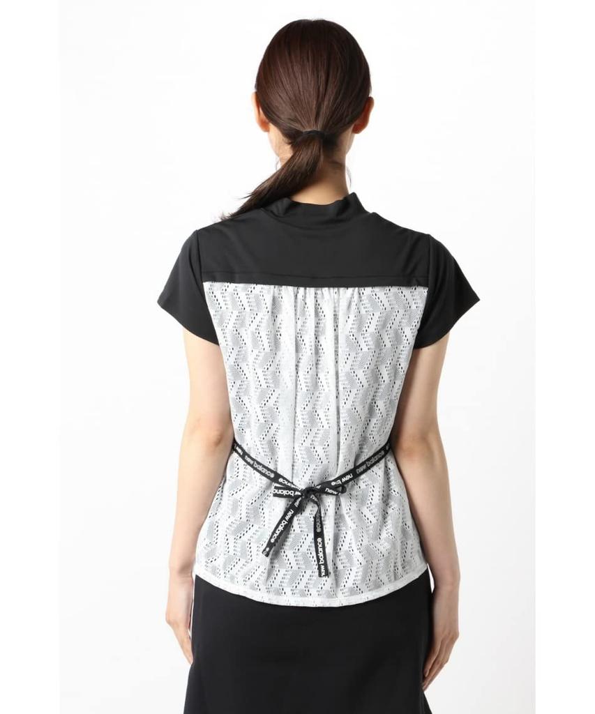 Tricou de golf cu mânecă scurtă și guler înalt Quick 0 [New Balance] (Absorbant de apă, Uscător, Elastic) / Pentru femei / 012-2166507 010_Negru [S]