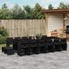 VidaXL Garden Dining Set 17 Pcs Cushions Black Braided Resin 3277950