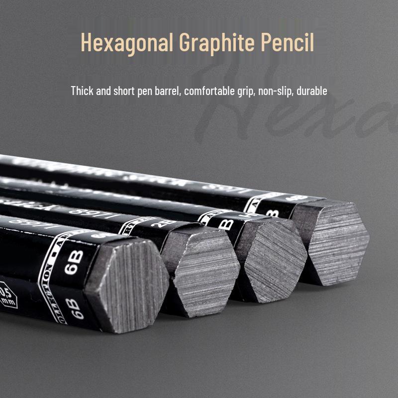 Kuxile Woodless Graphite Stick Pencil - Hexagonal HB, 2B Thick Black for Sketching & Drawing