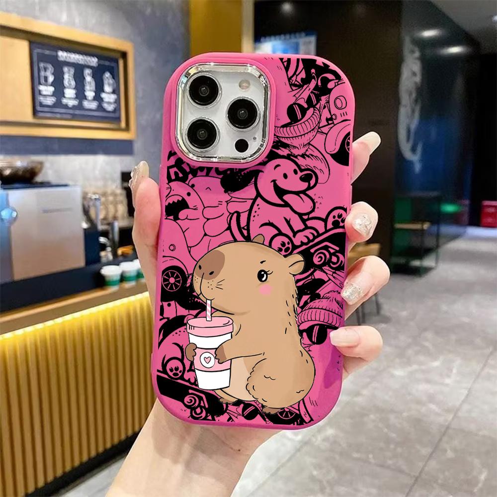 Phone Case: 2D Flat Design, Suitable for iPhone 18 17 16 15 14 13 Pro Protective Case, Popular Capybara, Perfect Christmas and Halloween Holiday Gift