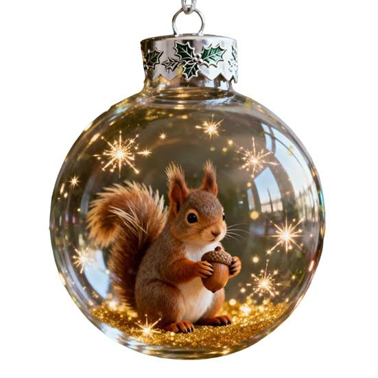 3D Zvířecí Vánoční Dekorace Průhledná Plastová Vánoční Koule Závěsné Ozdoby s Třpytivými Hvězdnými Akcenty pro Zimní Svátky Dekorace na Stromek