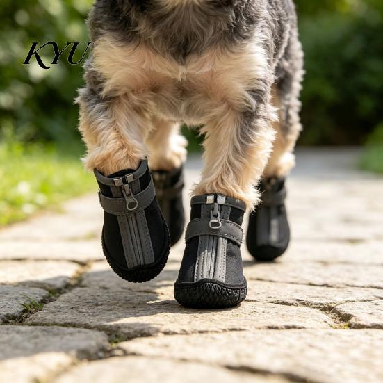 Non Slip Rubber Sole Paw Protectors 4Pcs Non-Slip Dog Shoes, Breathable Mesh Boots, Waterproof Rain Boots for Dogs Pet Small Dogs, Outdoor Walking