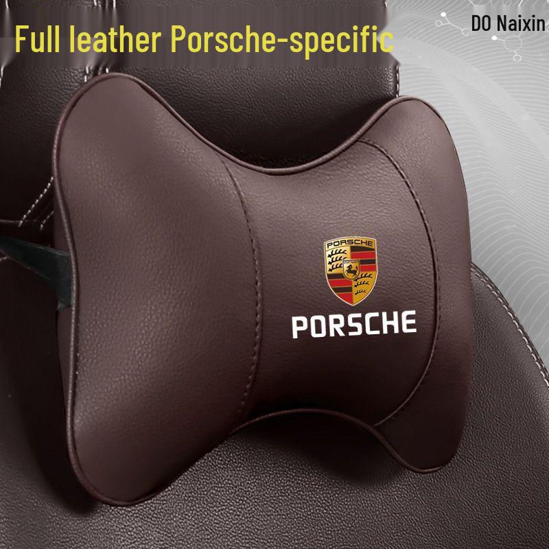 Porsche Cayenne Headrest Neck Pillow & Lumbar Support Cushion for Macan, Panamera, 718