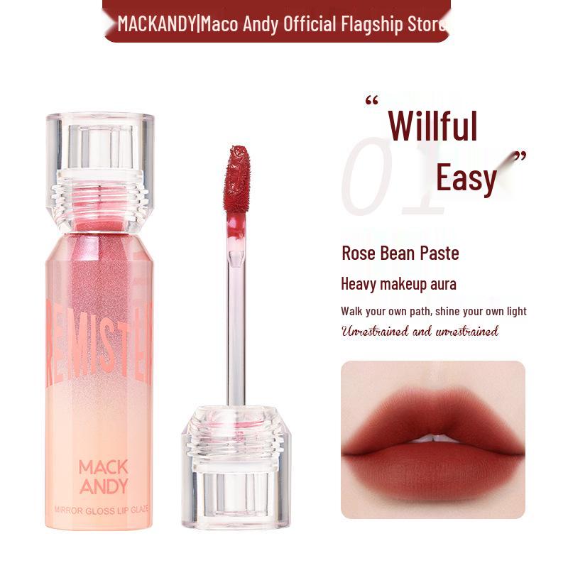 

Mark Andy Air Nude Матовый бархатный блеск для губ - Увлажняющий, Стойкий, Пигментированный красно-коричневый оттенок