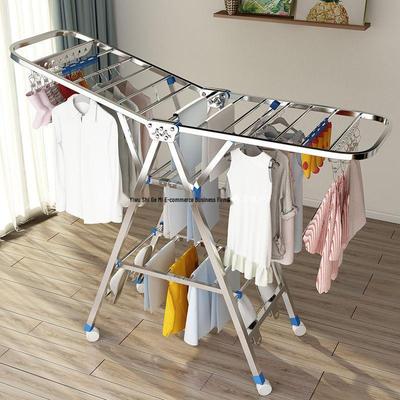Foldable Stainless Steel Clothes Rack for Indoor/Outdoor Use