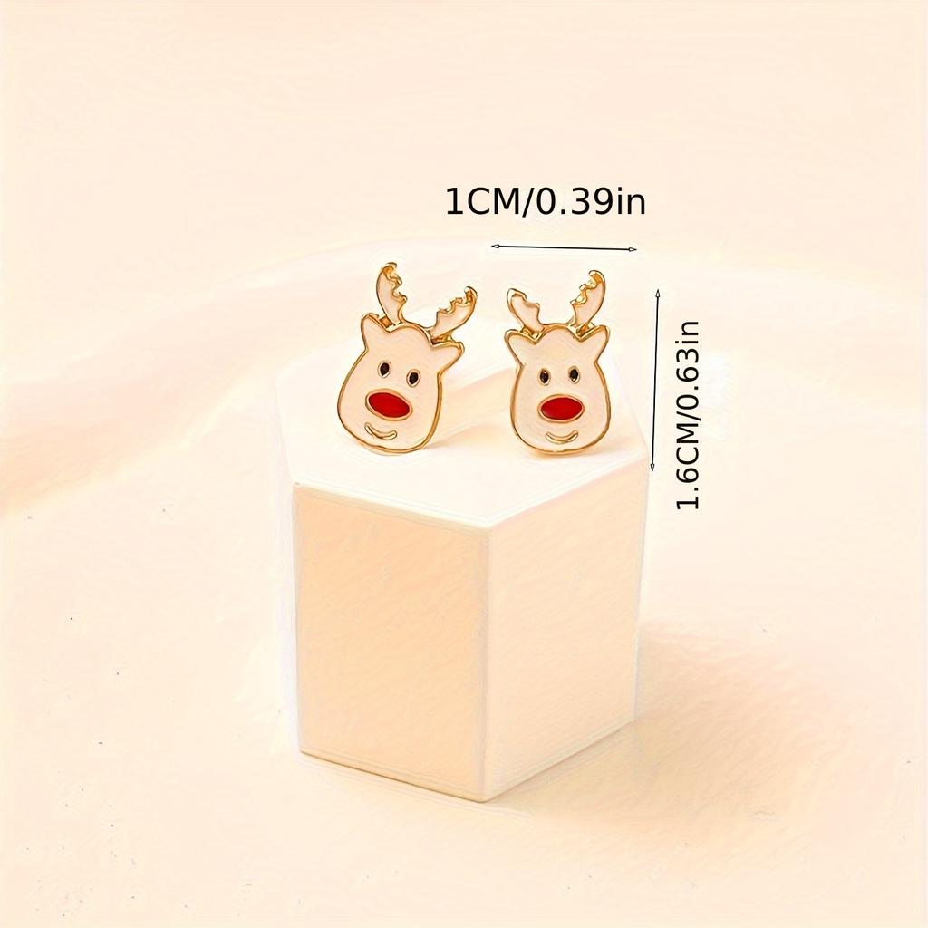 Vintage Classic Christmas Festive Stud Earrings Zinc Alloy No Plating Alloy Ear Needle Daily Wear For Winter Holiday Season 1 Pair