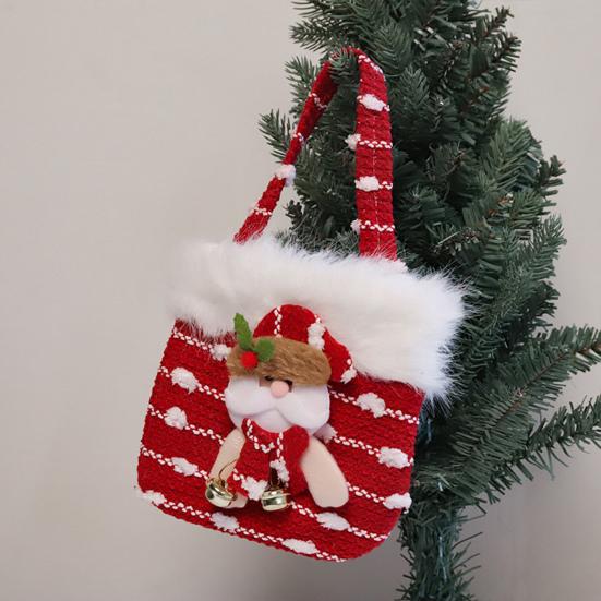 Yousheng Plush Christmas Small Gift Bag 3D Snowman Santa Doll Fruit Candy Bag Christmas Eve New Year Tote Bag for Xmas Party Supplies