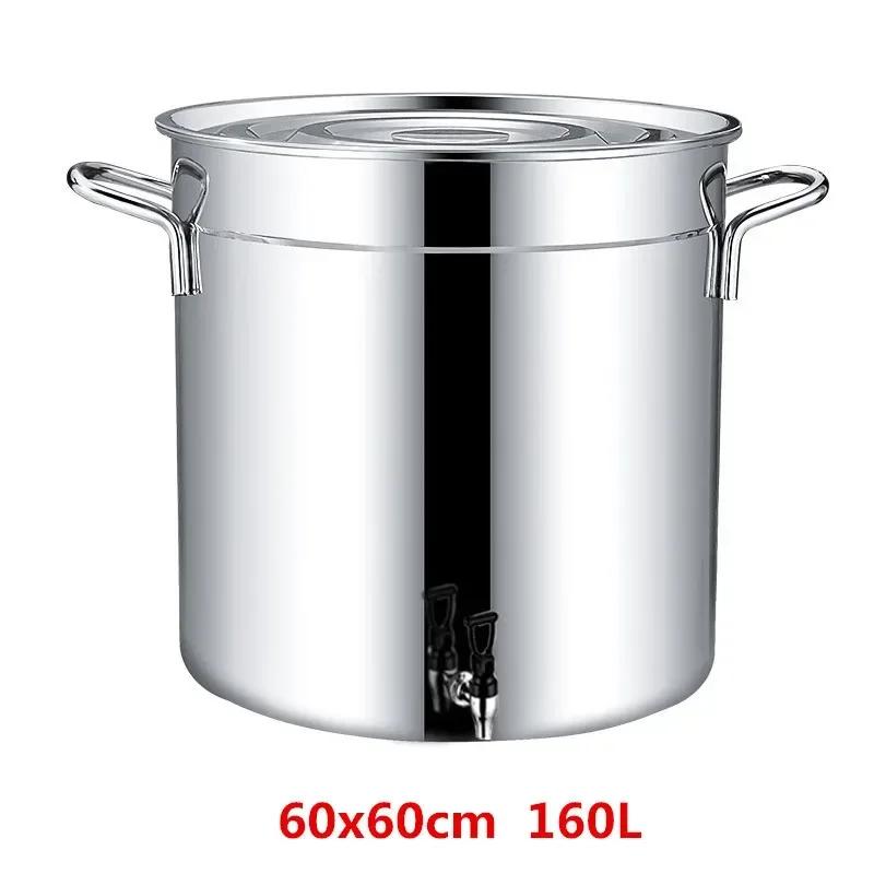 304 Edelstahl Topf Wasserhahn Spender Groß Große Kapazität Wasserspeicher Eimer Fass Suppentopf mit Deckel Suppentopf Kochgeschirr