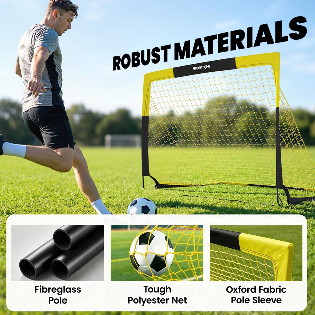 5 X 3.5ft Pop Up Football Goal with Carry Bag, Easy Setup