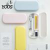 Pencil Case Large Capacity with Compartments, Macaron Color Plastic Stationery Storage Desk Container Box, Portable Student Pen Bag for School