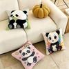Cartoon Cute Colorful PandaA Fubao Square DoubleSided Printed Pillow Case Bedroom Bedside Pillow Sofa Cushion Cover Gift