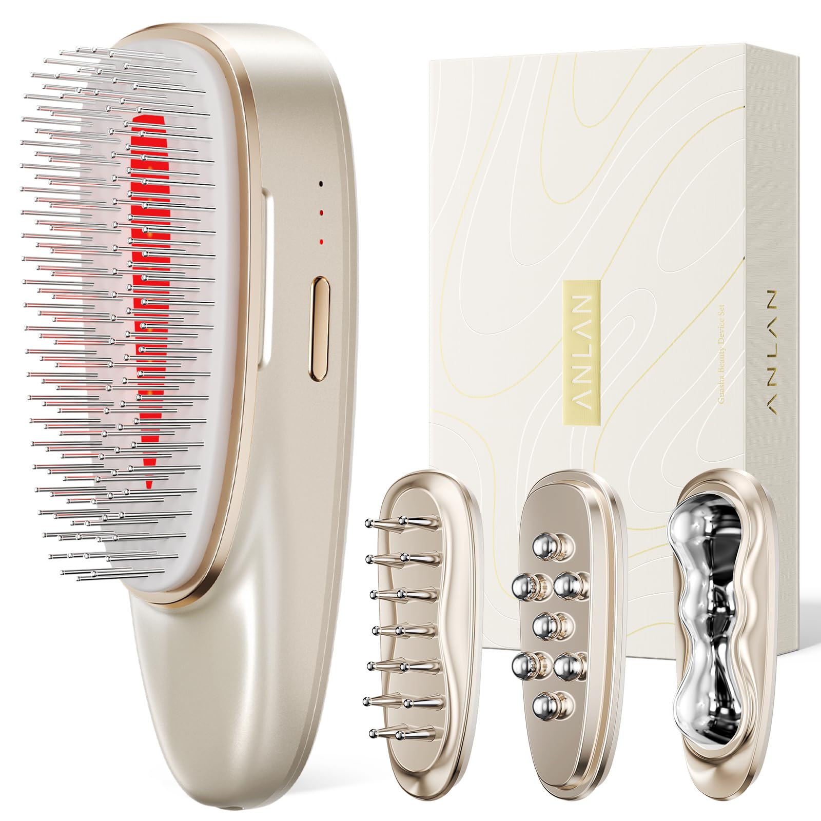 

ANLAN Lift Spa Hot Cold Gua Sha EMS Lift Brush Electric Brush Electric Gua Sha Hot Cold Facial Massager LED Scalp Care Face Line Body Care