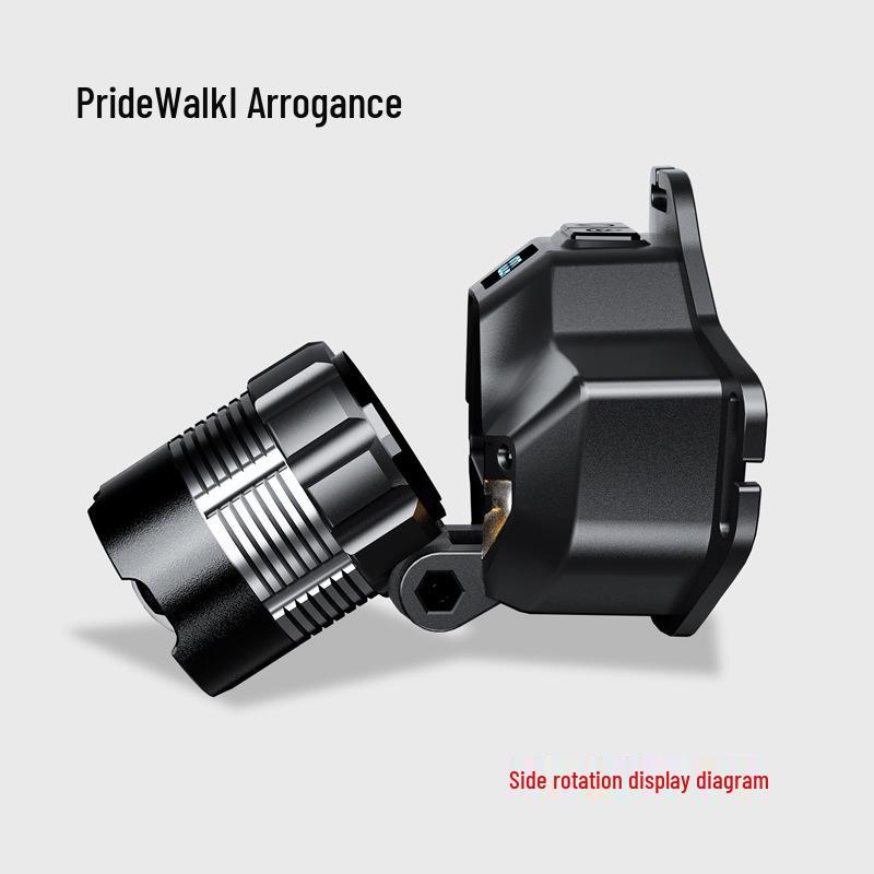 Rechargeable High-Lumen Headlamp with Digital Display for Night Fishing and Emergencies