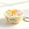 Simulation Food Clicking Pressure Relief Toy Cute Cat Series Button Press Click Keyring  Office Use