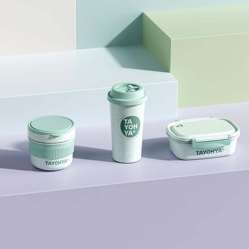 TAYOHYA Nature Wheat Straw Fiber Bento Box Set