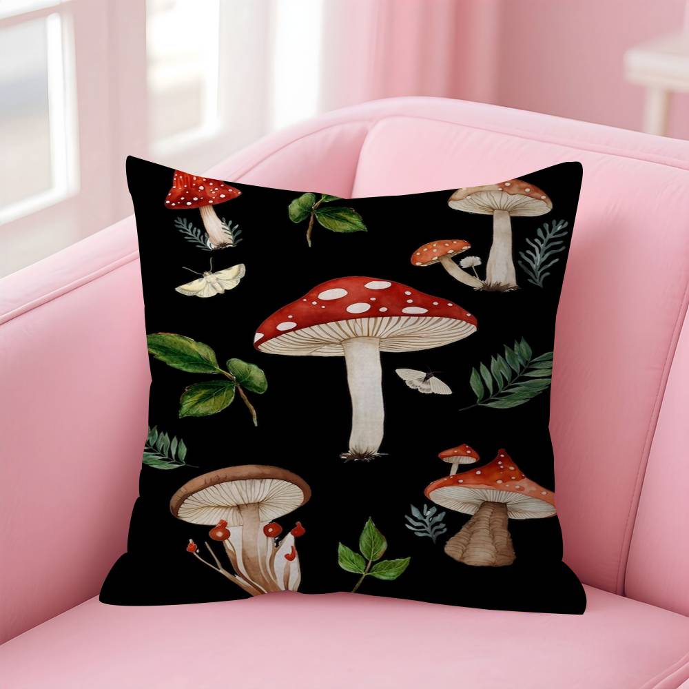 Mushroom Personalized Pillow Cover Kids Bedroom Wild Party Decor Pillowcase Kid Birthday Shower Gift