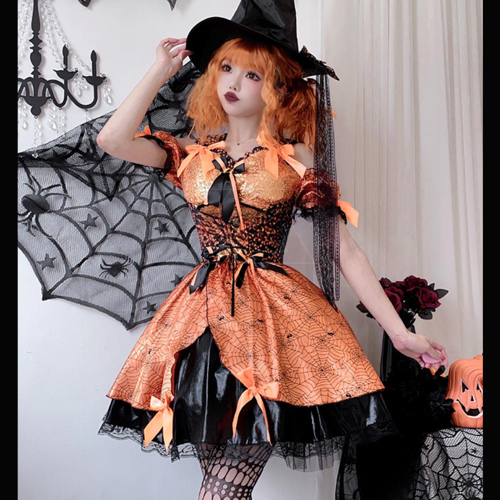 Halloween Adult Costume Witch Costume Masquerade Cos Show Costume Pumpkin Witch Costume Cosplay Dress