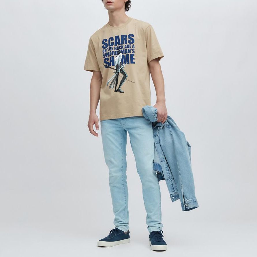 Uniqlo X One Piece Collaboration SS23 Archive Character Letter Print Short Sleeve T-Shirt Unisex T-shirts Beige 459207-31