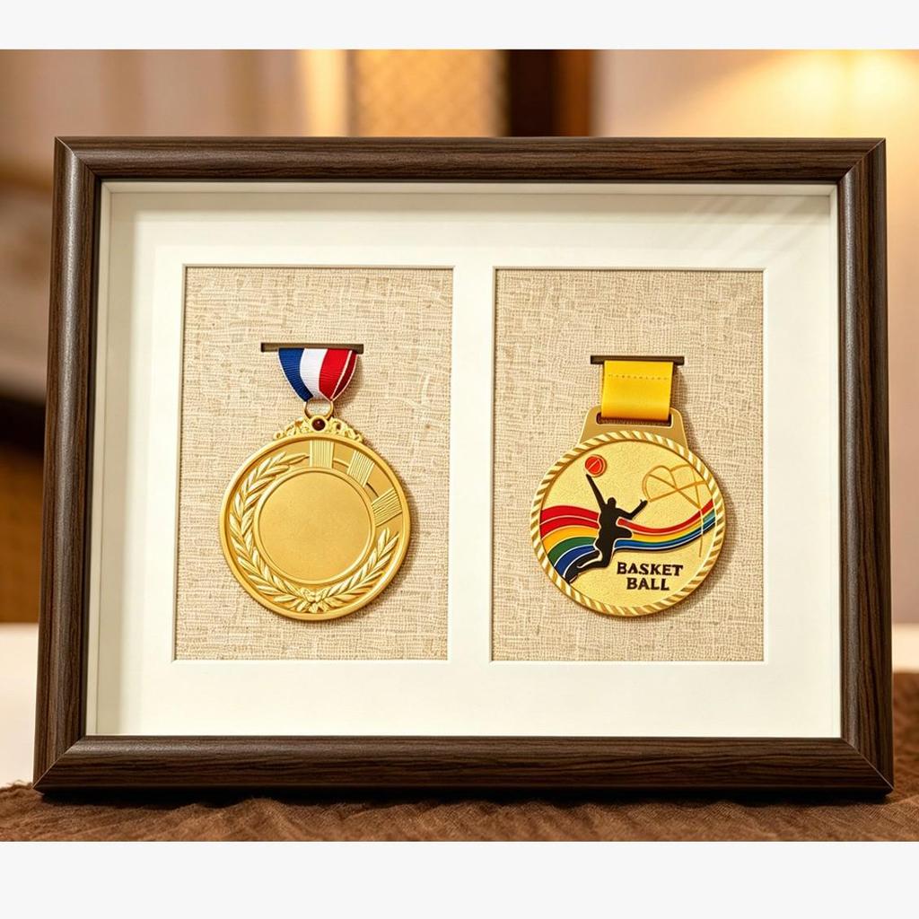 Wooden Medal Frame & Display: Marathon Tag Holder and Decorative Picture Frame