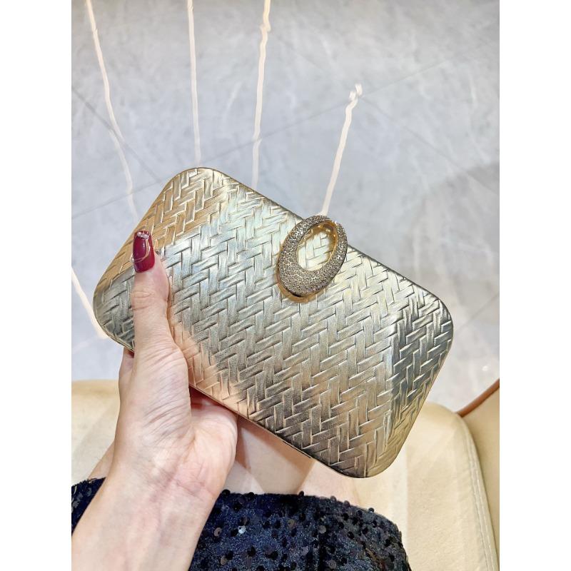 

Модная сумка-клатч, одноплечевая сумка, плетеный узор, банкетная сумочка, глянцевая поверхность, женская сумка через плечо для ужина золотой