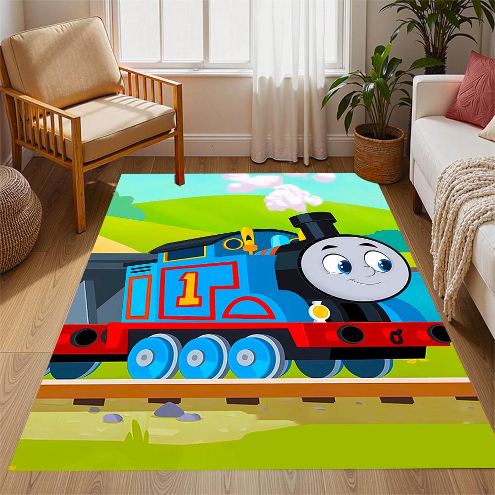 Thomas Friends Express Themed Anti-Slip Rugs - Polyester Home Decor, Suitable for Bedrooms, Living Rooms, Doorways, Studios, and Decorations
