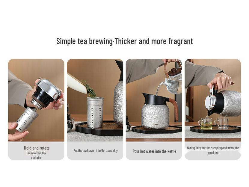 Pure Titanium Moka Pot 2025: Portable Insulated Teapot for Tea & Water Separation (White Tea & Pu-erh).