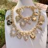 Exquisite Heart Necklace Bracelet Zircon Crystal Love Necklace Vintage Jewelry Set  Gifts