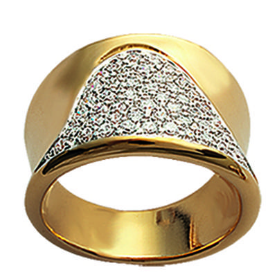 Vergoldeter Ring „Göttin“ aus Weißgold – 16 mm