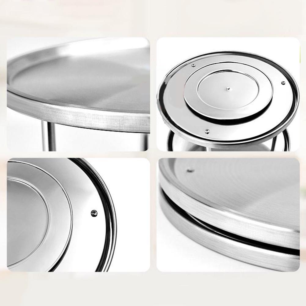 2 Tier 360 Degree Metal Rotating Spices Fruit Tray Turning Table Cake Rack Hold Organizer Home Kitchen Storage Rack Stand Basket