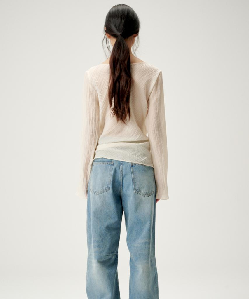 Linte Wrinkle Waist Blouse Ivory
